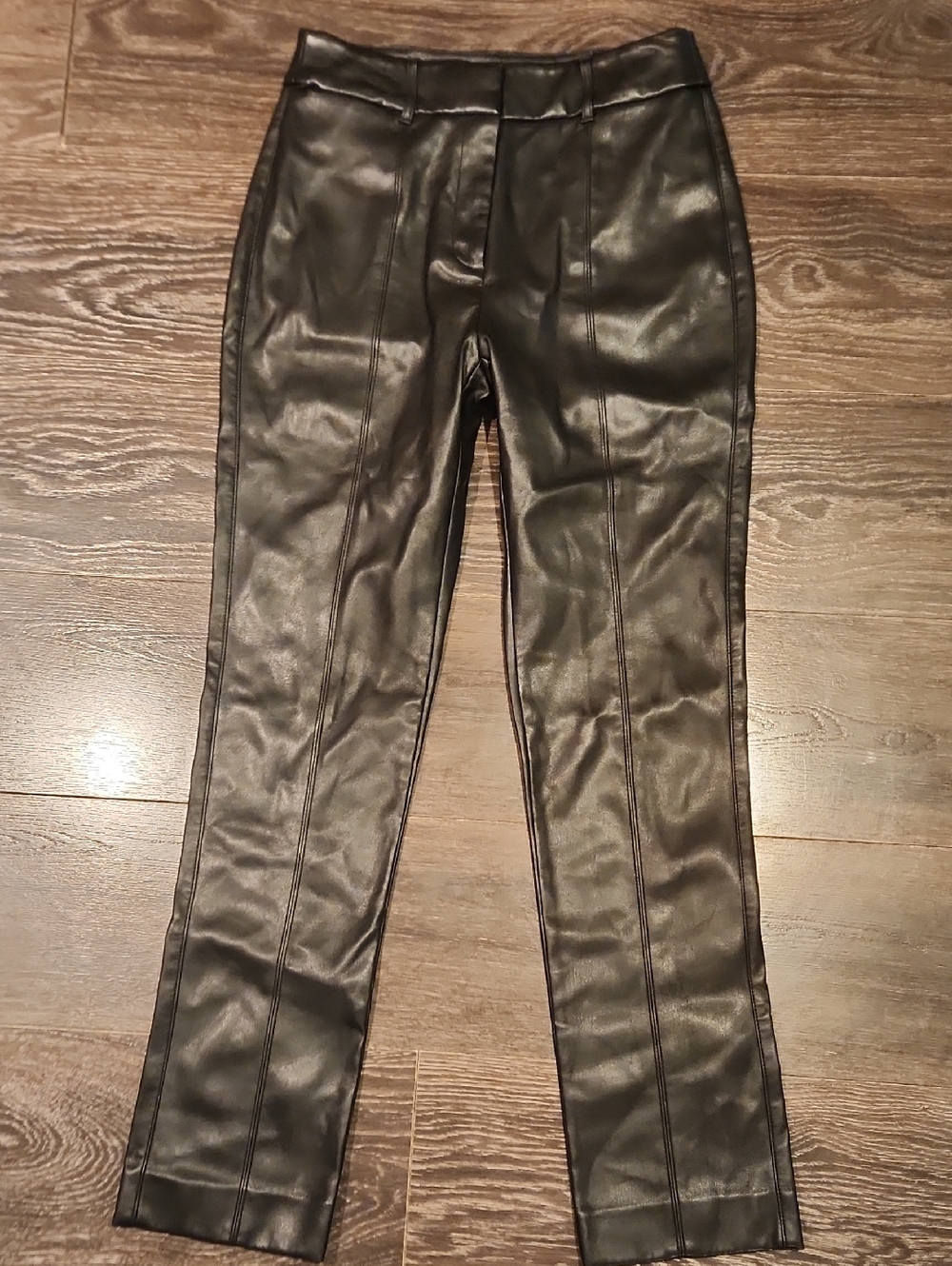 ❤️ NWOT! WHITE HOUSE BLACK MARKET HIGH RISE SLIM VEGAN LEATHER TROUSERS / PANTS - Picture 6 of 15